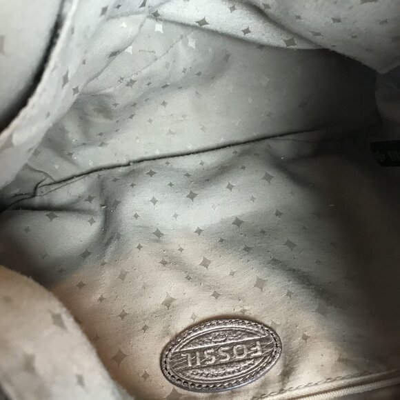 Fossil Gold Leather Hobo Womens Shoulder Bag - Picture 9 of 12